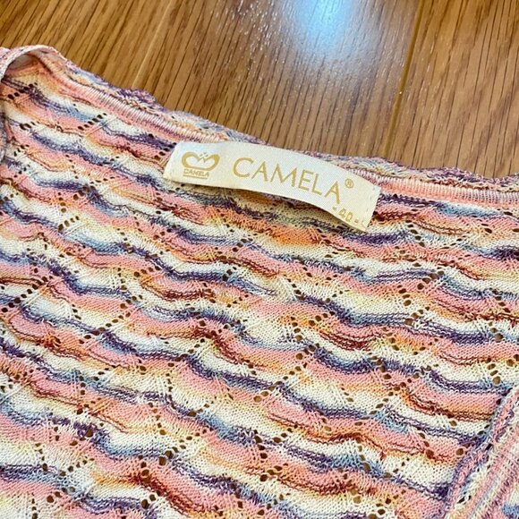 Vintage Camela Knit Pastel Cardigan Pink - Picture 9 of 15